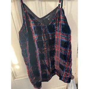 Torrid size 1 plaid velvet velour tank Top